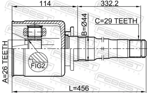 FEBEST Joint Kit, drive shaft (2911-DIVFRH)