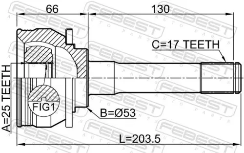 FEBEST Joint Kit, drive shaft (3010-001)