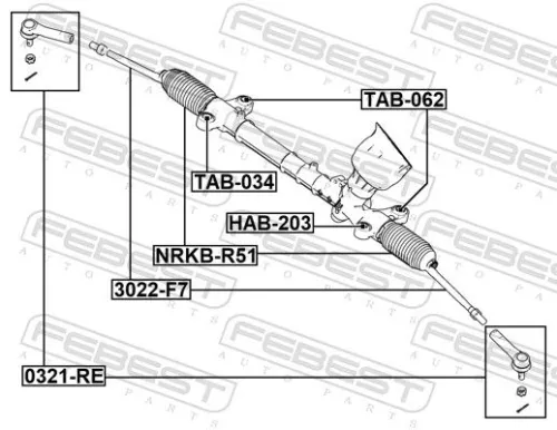 FEBEST Inner Tie Rod (3022-F7)