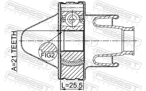 FEBEST Joint, propshaft (3211-SRXSHAF)
