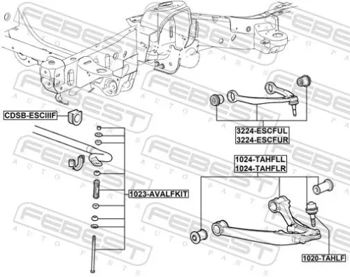FEBEST Control/Trailing Arm, wheel suspension (3224-ESCFUL)