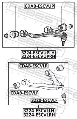 FEBEST Control/Trailing Arm, wheel suspension (3224-ESCVLRH)