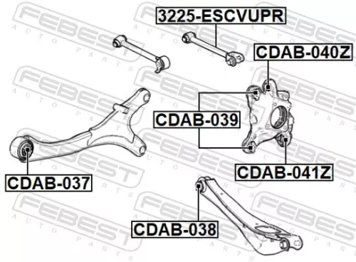 FEBEST Control/Trailing Arm, wheel suspension (3225-ESCVUPR)