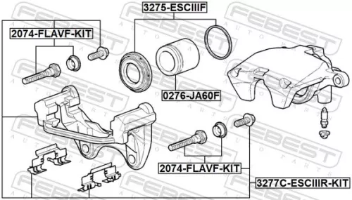FEBEST Brake Caliper Bracket Set (3277C-ESCIIIR-KIT)