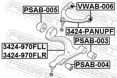FEBEST Control/Trailing Arm, wheel suspension (3424-PANUPF)