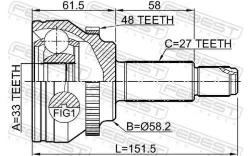 FEBEST Joint Kit, drive shaft (3510-SX11A48)