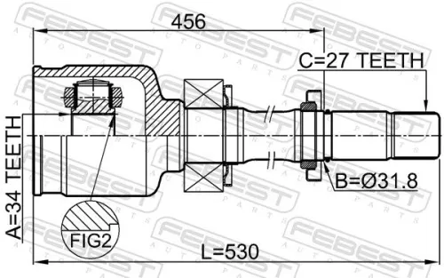 FEBEST Joint Kit, drive shaft (3511-NL32WDATRH)