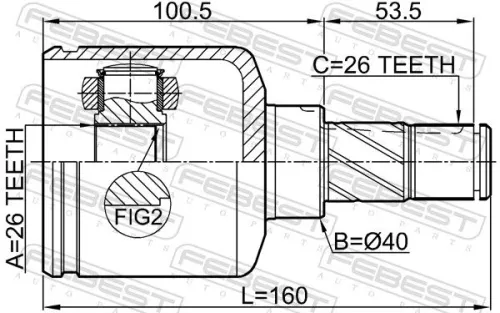 FEBEST Joint Kit, drive shaft (3511-NL32WDMTLH)