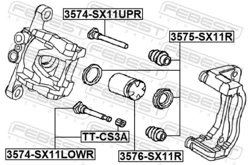 FEBEST Guide Bolt, brake caliper (3574-SX11UPR)