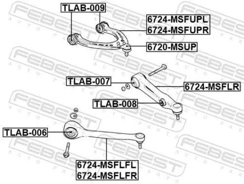 FEBEST Control/Trailing Arm, wheel suspension (6724-MSFUPL)
