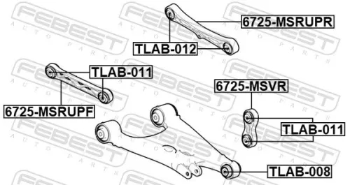 FEBEST Control/Trailing Arm, wheel suspension (6725-MSRUPF)