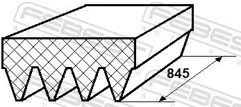 FEBEST V-Ribbed Belt (88126-4L845)