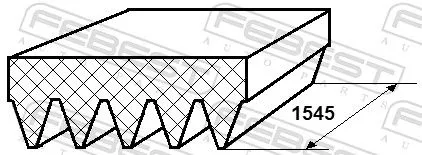 FEBEST V-Ribbed Belt (88127-5L1545)
