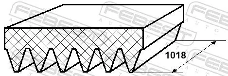 FEBEST V-Ribbed Belt (88128-6L1018)