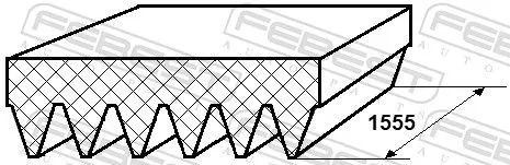 FEBEST V-Ribbed Belt (88128-6L1555)
