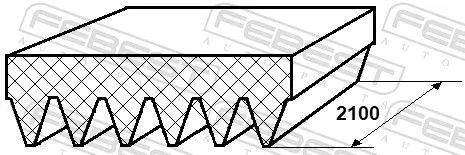 FEBEST V-Ribbed Belt (88128-6L2100)