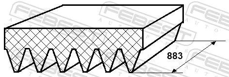FEBEST V-Ribbed Belt (88128-6L883)