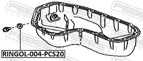 FEBEST Seal Ring, oil drain plug (88430-122117X)