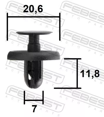 FEBEST Clip, trim/protection strip (88570-089)