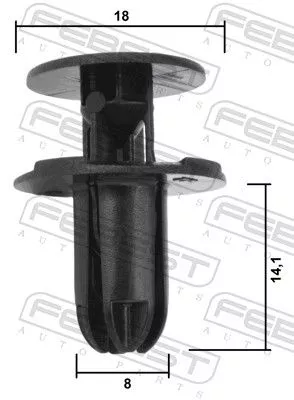 FEBEST Clip, trim/protection strip (88570-200)