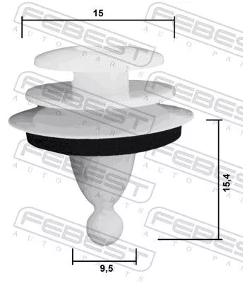 FEBEST Clip, trim/protection strip (88570-206)
