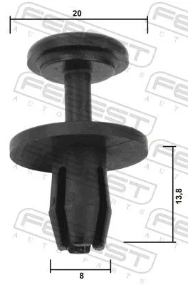 FEBEST Clip, trim/protection strip (88570-214)