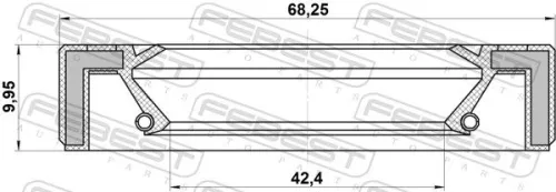 FEBEST Shaft Seal, drive shaft (95GAW-44680909X)