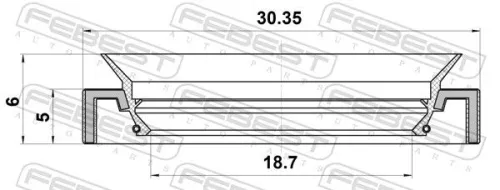 FEBEST Shaft Seal, steering gear (95GAY-20300506X)