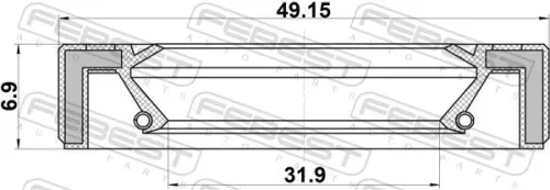 FEBEST Shaft Seal, transfer case (95GAY-34490707X)