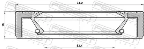 FEBEST Shaft Seal, drive shaft (95GAY-55741010R)