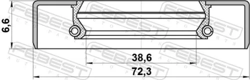 FEBEST Shaft Seal, drive shaft (95GDY-40720707X)