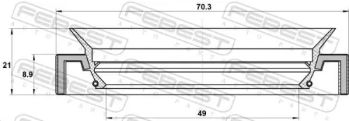FEBEST Shaft Seal, drive shaft (95HAY-50700921L)