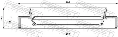 FEBEST Shaft Seal, drive shaft (95HBY-49801117L)
