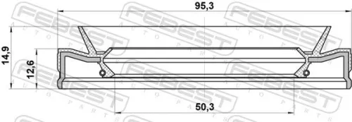 FEBEST Shaft Seal, differential (95HES-52951315C)