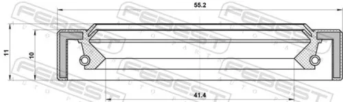 FEBEST Shaft Seal, transfer case (95IAY-43551011X)