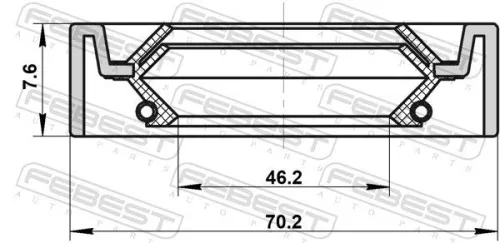 FEBEST Shaft Seal, drive shaft (95IDS-48700809C)