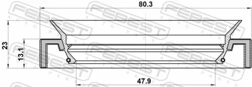 FEBEST Shaft Seal, drive shaft (95JAY-50801323L)