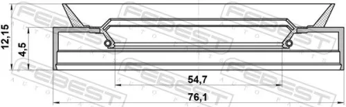 FEBEST Seal Ring, wheel hub (95PDS-56760412X)