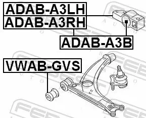 FEBEST Mounting, control/trailing arm (ADAB-A3B)