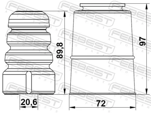 FEBEST Dust Cover Kit, shock absorber (ADSHB-A6IVF-KIT)