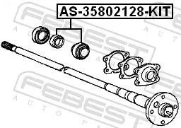 FEBEST Bearing, drive shaft (AS-35802128-KIT)