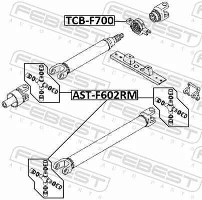 FEBEST Joint, propshaft (AST-F602RM)
