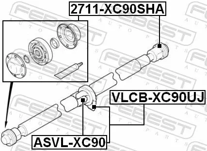 FEBEST Joint, propshaft (ASVL-XC90)