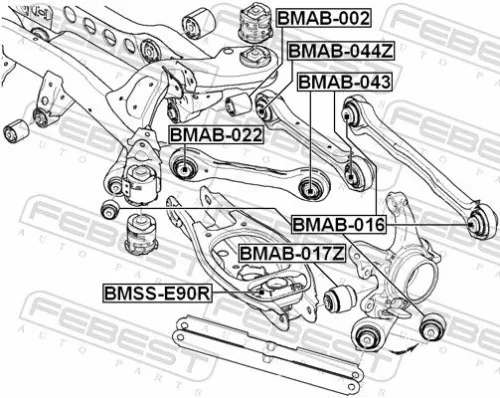 FEBEST Mounting, control/trailing arm (BMAB-017Z)