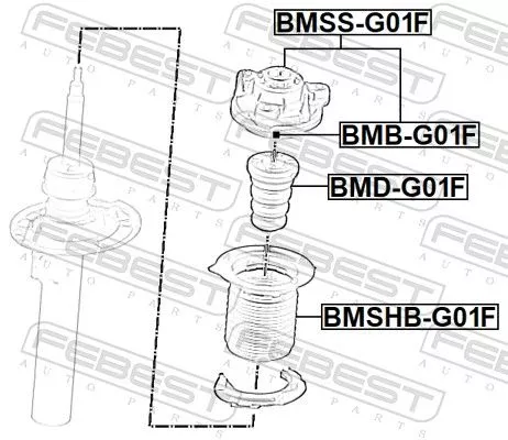 FEBEST Rolling Bearing, suspension strut support mount (BMB-G01F)