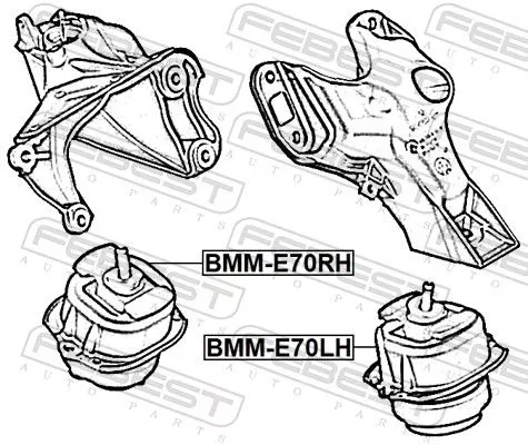 FEBEST Mounting, engine (BMM-E70LH)