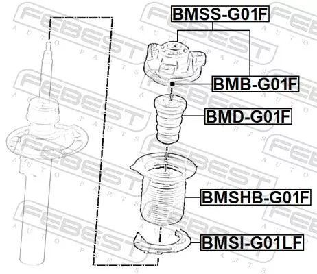 FEBEST Suspension Strut Support Mount (BMSS-G01F)