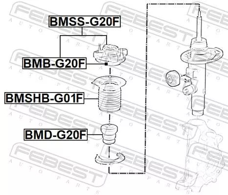 FEBEST Suspension Strut Support Mount (BMSS-G20F)