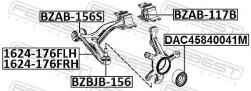 FEBEST Mounting, control/trailing arm (BZAB-117B)