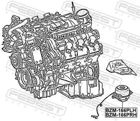 FEBEST Mounting, engine (BZM-166PRH)